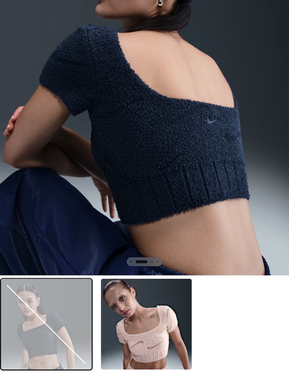 Nike sportswear Phoenix cozy bouclé - women’s short-sleeve cropped knit top - Picture 4 of 10
